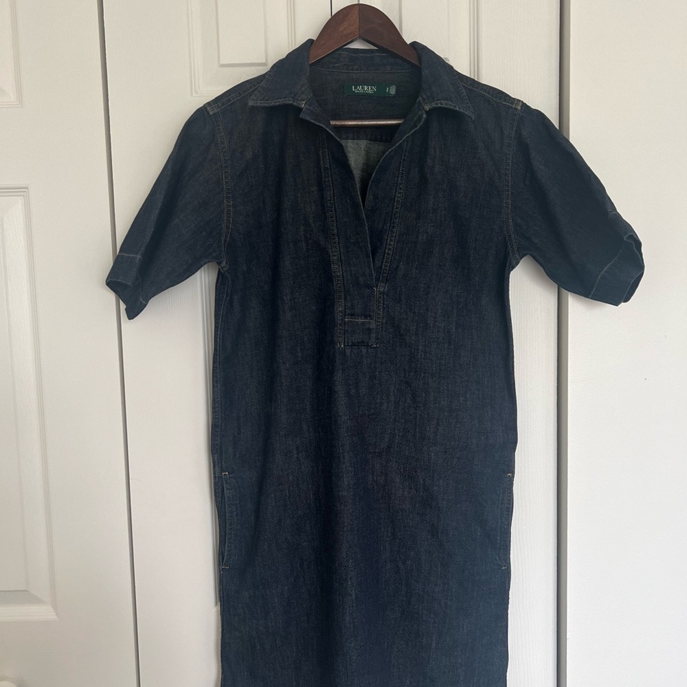 Ralph Lauren Casual Denim Shirt dress size small 100% cotton